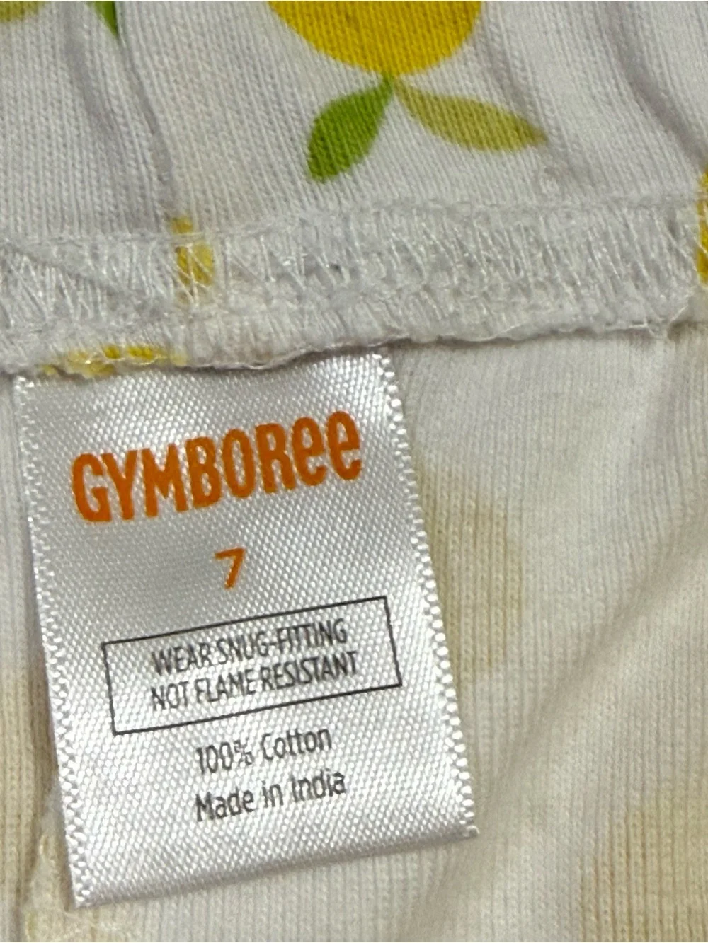 Gymboree Girls Sz 7 Pink Lemons Cotton Pajamas Pjs EUC Short Set Lemon Appliqué